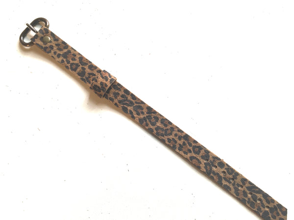 Leopard Print Leather Strap One-piece Strap Handmade various widths 10mm 12mm 14mm 16mm 18mm 20mm 22mm