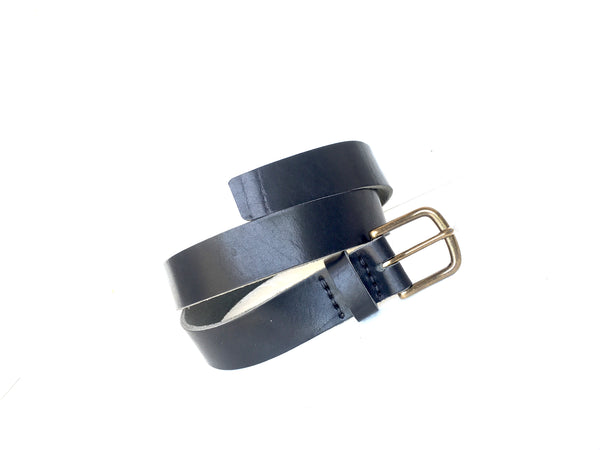 Horween Dublin Leather Men's Belt Sizes 1.25 and 1.5 inch Antique Brass Buckle