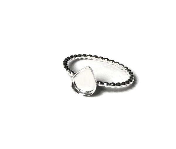 Beaded pear ring blank