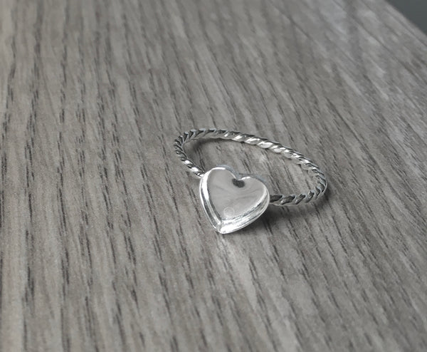 Heart ring blank rope band