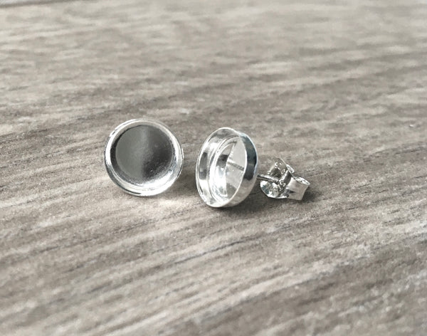 Blank bezel cup earrings