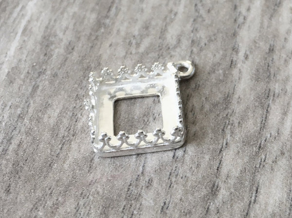 square gallery pendant blank