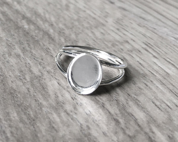 Oval ring blank double band