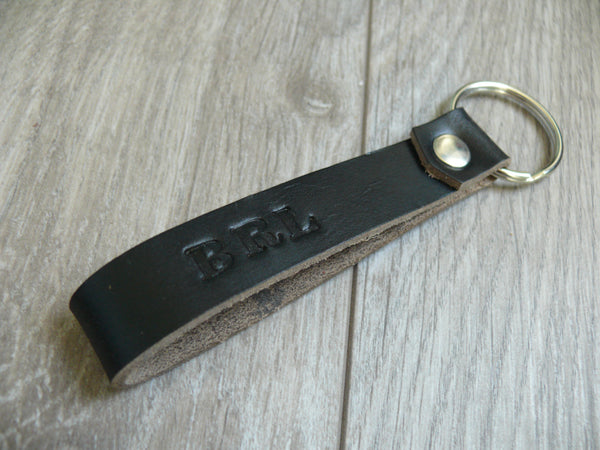 Custom Leather Key Ring Hand stamped personalized key chain, keychain gift, personalized gift idea, anniversary gift, wedding gift