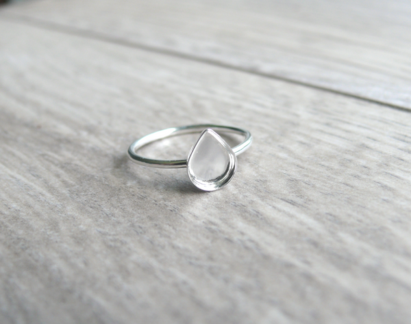 blank teardrop ring setting