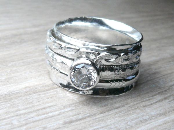 sterling silver spinning ring