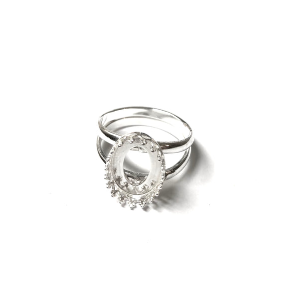 Oval Crown Ring Blank Double Half Round Band | 8x10, 12x10, 14x10
