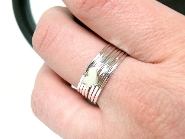 sterling silver heart rings