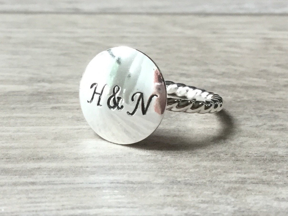 Personalized Gift Idea for A Couple V Initial Ring