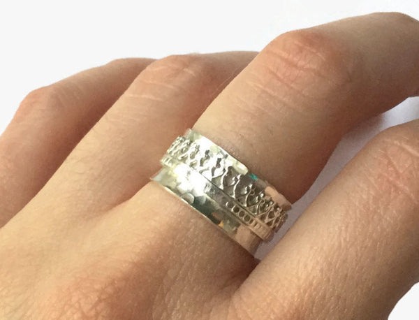 sterling silver spinning ring