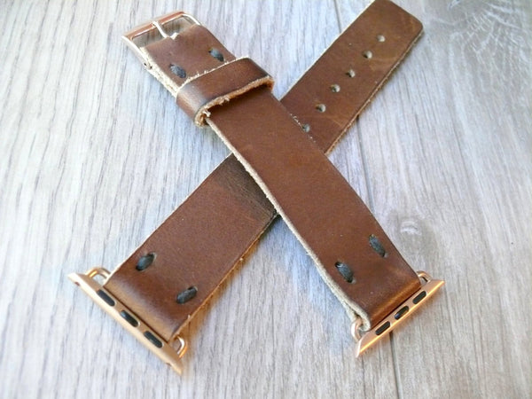 Rose Gold Leather Apple Watch band 38mm leather watch band, Apple watch strap, iwatch band, apple watch leather band rose gold watch strap