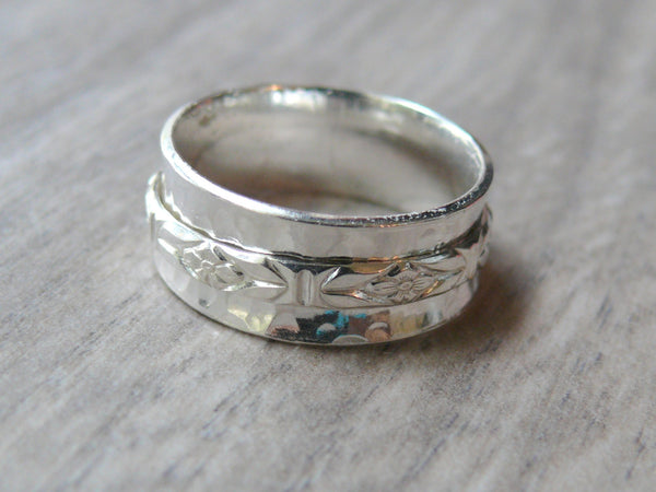 Sterling silver spinner ring worry ring fidget ring anxiety ring rolling ring sterling silver ring silver spinning ring