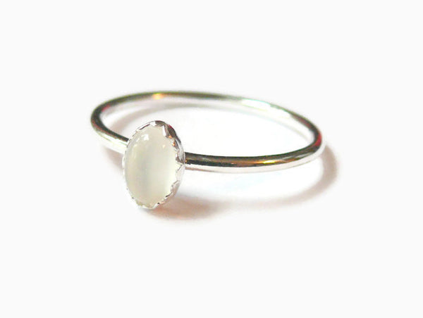 silver moonstone ring