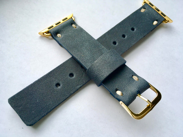 Navy Blue Leather Apple Watch band 38mm leather watch band, Apple watch strap, apple watch leather band, blue Apple band, handmade band