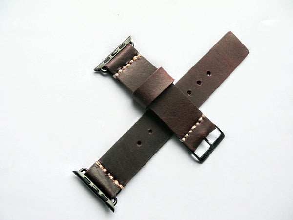 brown leather apple watch strap