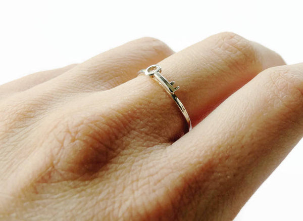 Key to my heart ring / Skeleton key ring / Key jewelry, romantic antique Victorian style jewelry steampunk ring / Sterling silver ring