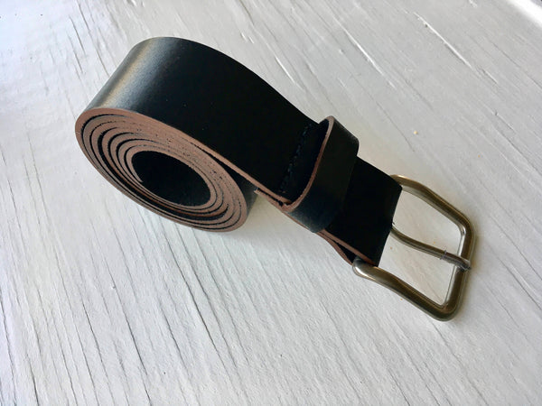 Handcrafted Leather Belt, Horween Dublin Black Leather Belt, Men's Genuine Leather Belt, handmade anniversary gift, groomsmen gift