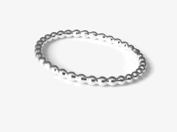 Sterling silver ring • Silver dot ring • Silver beaded ring • Silver ball chain ring • Sterling silver stacking ring • Thin dot ring