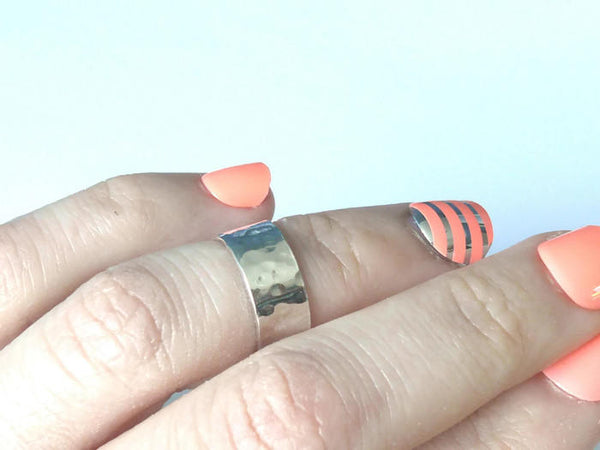 Thick knuckle ring • Upper finger ring • Silver midi ring • Top of finger ring • Above the knuckle ring sterling silver