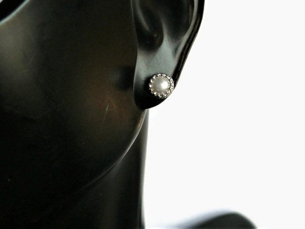 Pearl studs • Freshwater pearl earrings stud • Sterling silver pearl stud earrings