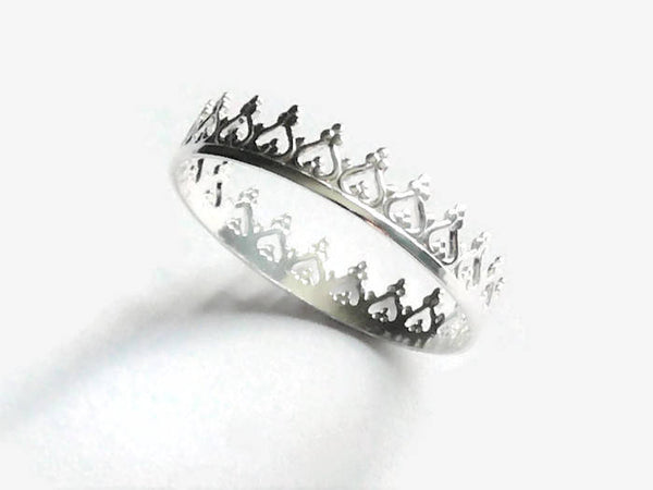 Silver Crown ring • Sterling silver ring • Princess ring • Argentium silver ring • Argentium ring Sterling Silver stacking ring