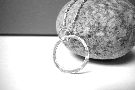 Silver circle necklace • Sterling silver pendant necklace •  Infinity necklace eco friendly • Eternity circle necklace
