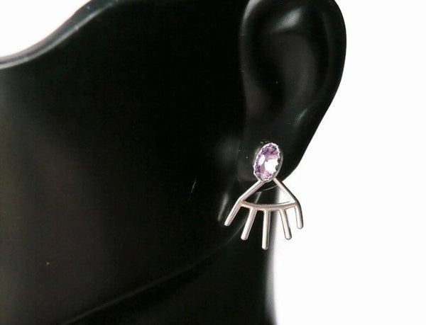 amethyst jacket earrings