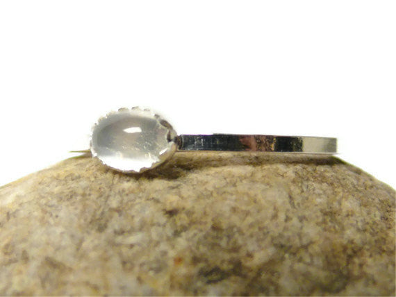 silver moonstone gemstone ring