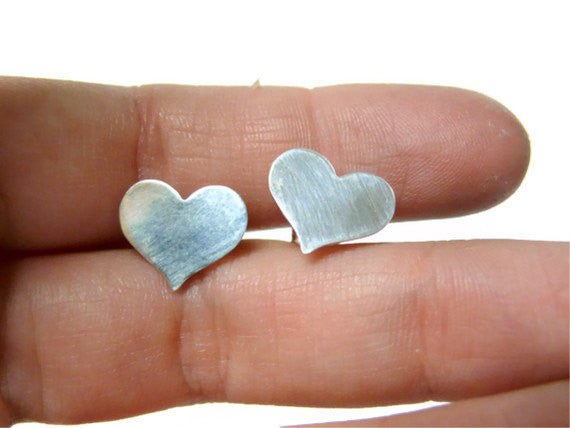 Sterling silver heart earrings silver heart jewelry silver post earrings heart studs sterling studs Etsy jewelry