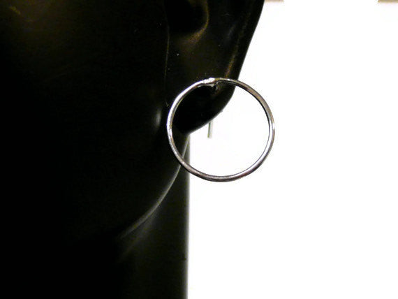 Sterling silver circle earrings infinity studs eternity circle geometric jewelry Sterling Silver Hoop Earrings sterling silver earrings