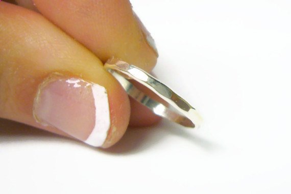 hammered silver toe ring