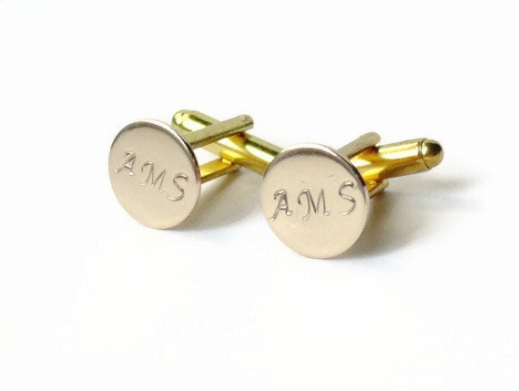 Gold initial cufflinks