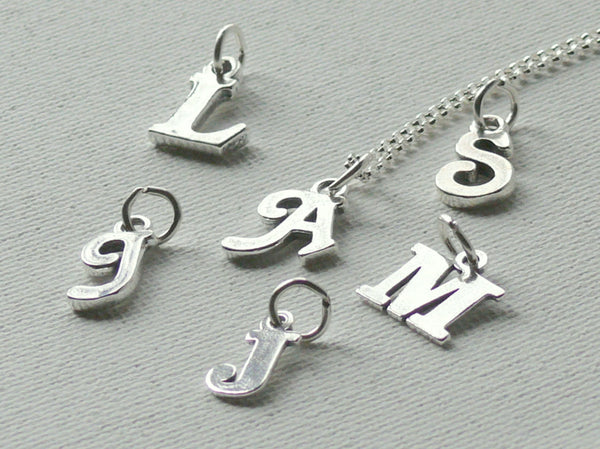 Initial necklace Sterling silver letter necklace custom monogram personalized necklace jewelry