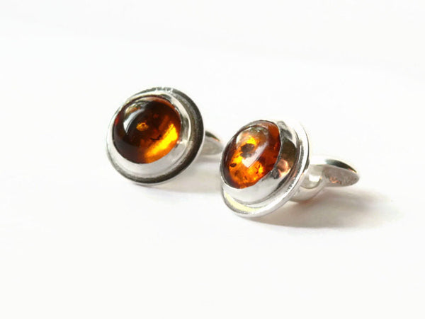 Silver amber cufflinks solid sterling silver cufflinks mens cufflinks Stone cuff links honey golden wedding cufflinks