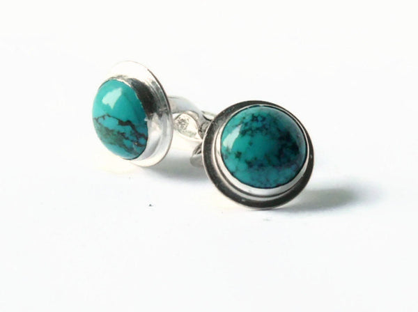 silver turquoise cufflinks
