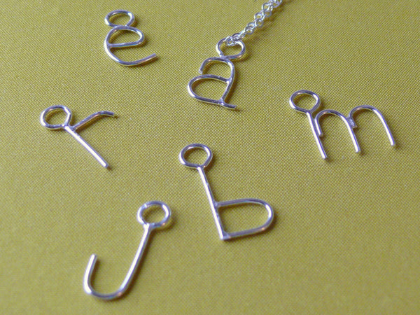 Sterling silver letter necklace Personalized initial necklace custom bridesmaid gift lowercase initial