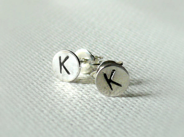 sterling silver custom initial earrings