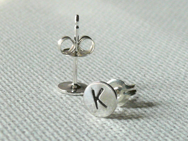 sterling silver initial post earrings