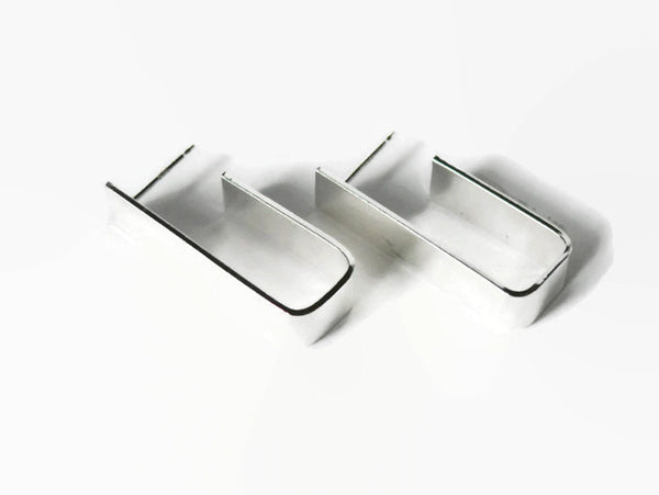 Silver hoop earrings Sterling silver dangle earrings silver rectangular hoops geometric jewelry modern minimalist handmade jewelry