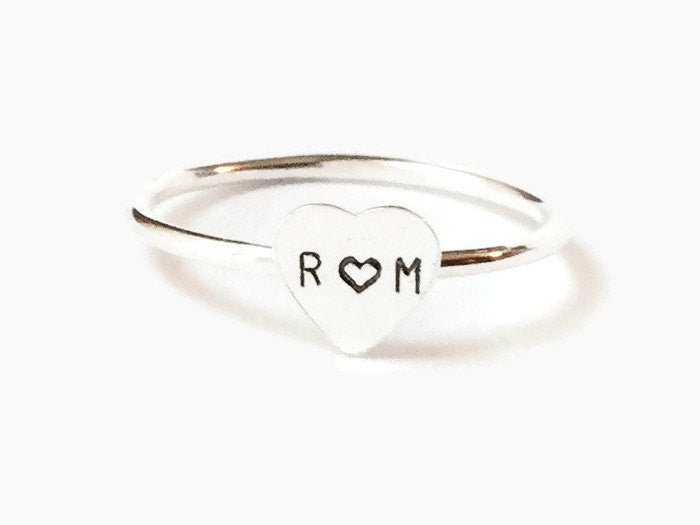 Personalized Gift Idea for A Couple * V Initial Ring * Sterling Silver & Gold Ring * Name Initial Ring * Letter V Ring* Initial Jewelry