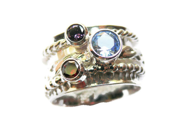 sterling silver gemstone spinning ring