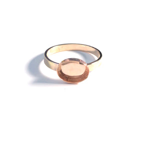 Flat Band Horizontal Oval Rose Gold Filled Ring Blank Setting | 8x10, 14x10
