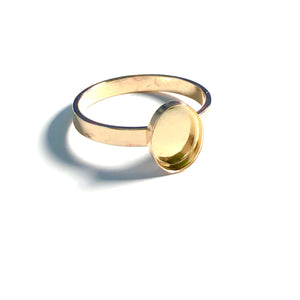 Flat Band Oval Gold Filled Ring Blank Setting | 6x8, 8x10, 12x10, 14x10, 12x16
