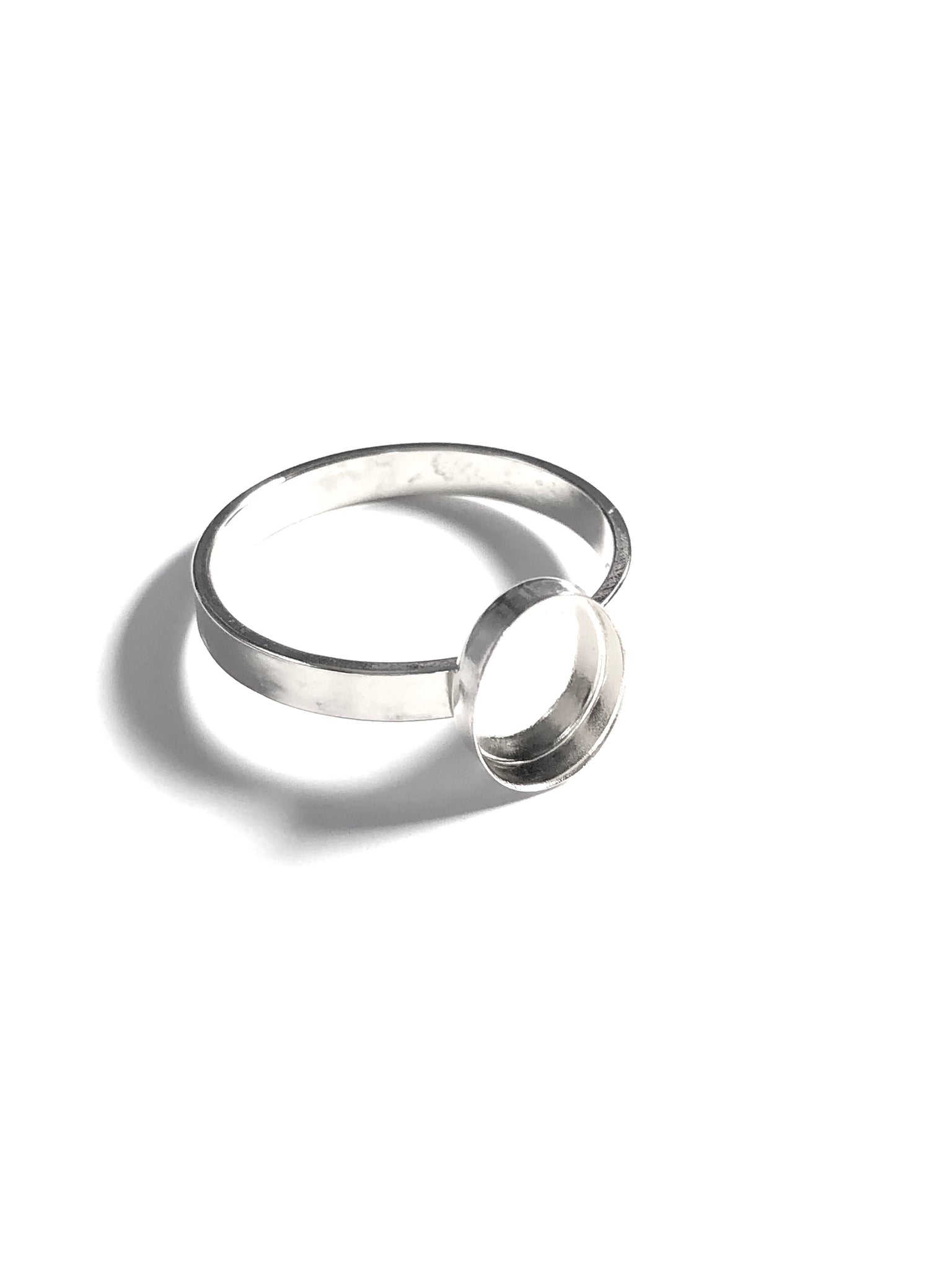 Flat Band Large Plain Oval Bezel Cup Ring Blank | 12x10 mm, 14x10 mm, 12x16 mm, 13x18 mm