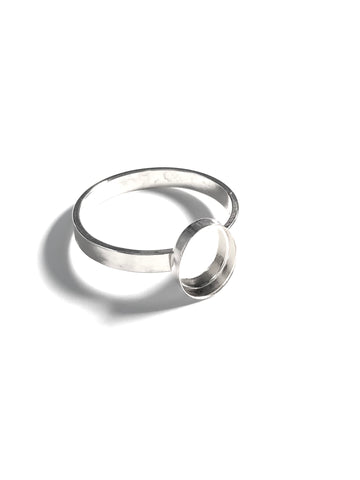 Flat Band Small Oval Bezel Cup Ring Blank | 6x8, 7x9, 8x10 mm