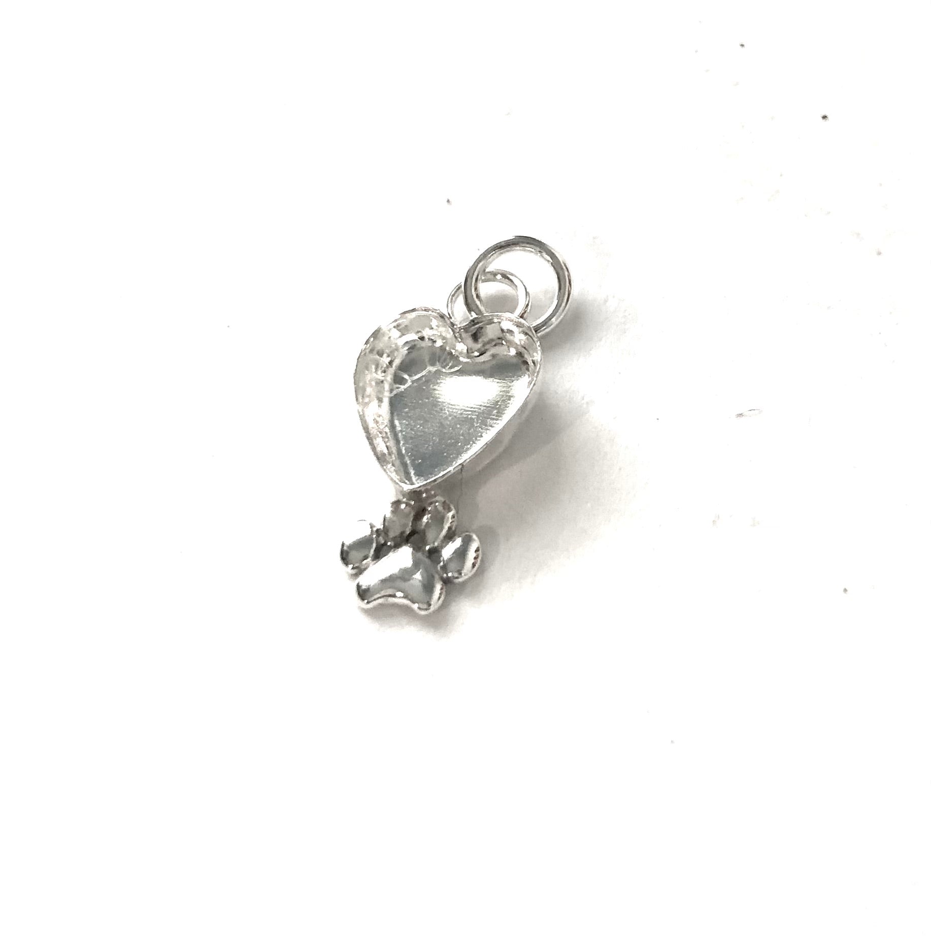 Paw print and Heart Blank Pendant Setting