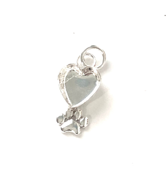 Paw print and Heart Blank Pendant Setting