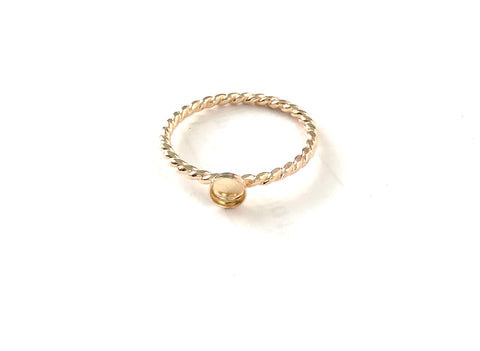 Twist band gold ring blank