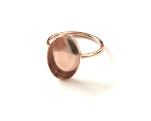 Rose gold oval ring blank