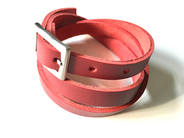 Red Horween Leather Belt Women's Belt 3/4 inch wide, available in different sizes